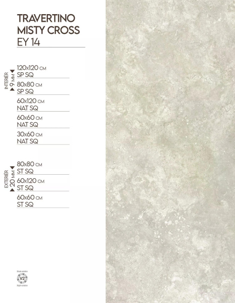 Elysian travertino velkoformátový obklad - dlažba velké formátyk Travertino Misty Cross EY 14